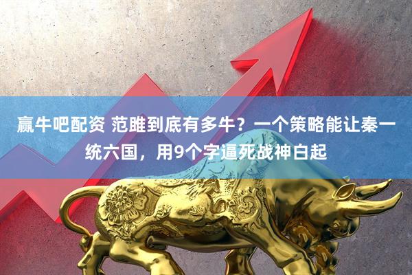 赢牛吧配资 范雎到底有多牛？一个策略能让秦一统六国，用9个字逼死战神白起